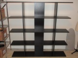 Black Lamanite Transitional Modern Etagere Open Shelving Display Case