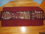 46 pcs. Vintage National Silver co. A-1 Silverplate Flatware Rose and Leaf Pattern