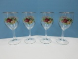 Set of 4 Royal Albert Glassware Old Country Large Roses 7 1/4