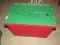 Red Plastic storage bin