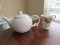 Price & Kensington White ceramic teapot/ Noritake Floral design creamer cup