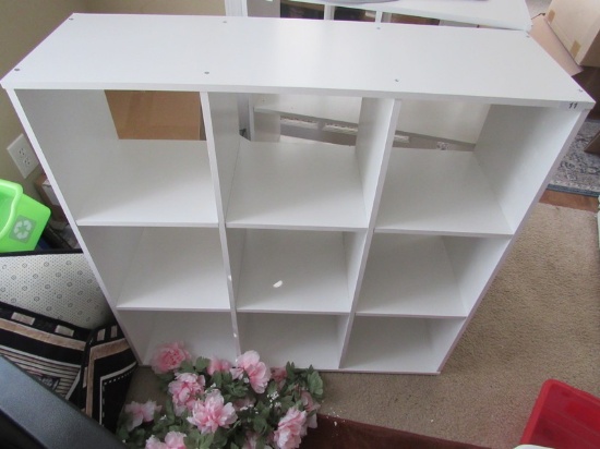 3x3 White wooden cubicle