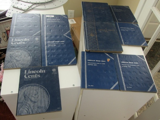 11 Whitman Penny coin books *NOT FILLED* (Some coins included)