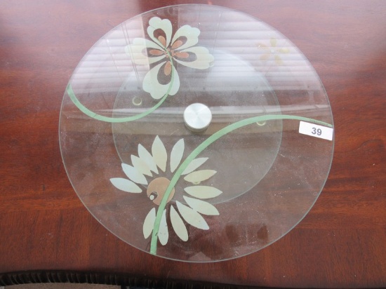Corelle Coordinates Glass Floral Design Lazy Susan