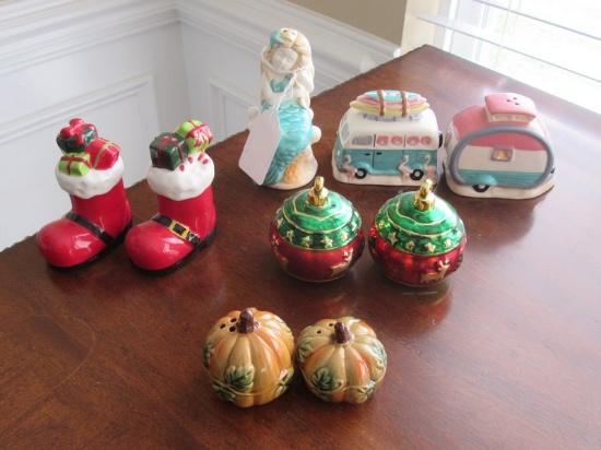 5 Holiday Salt/ Pepper Shaker sets