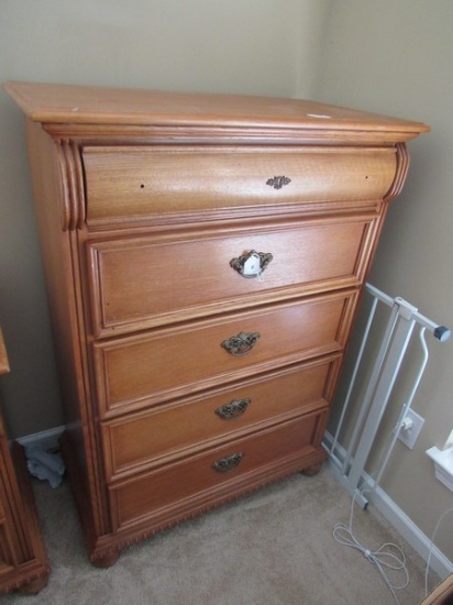 Lexington Tiger Oak 5 Drawer Chest of Drawers