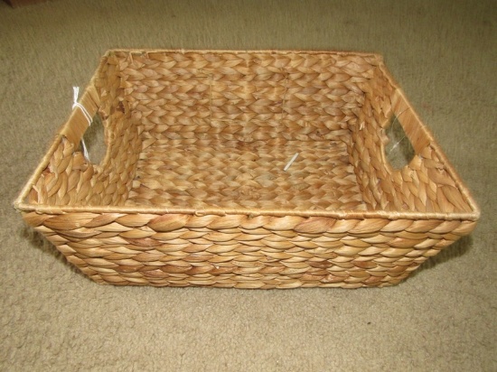 Brown Plastic Woven Basket