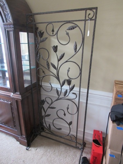 Antique Decorative free standing wrought iron divider