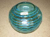 Blue Swirl design Glass Bowl