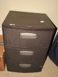Sterilite Brown faux woven 3 drawer Plastic storage Bin
