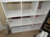 3x3 White wooden cubicle