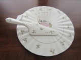Gorham Lady Anne Floral design Cake Plate & Knife