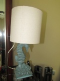 Seahorse Table Lamp w/ tan cloth shade