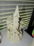 White Ceramic Christmas Village Church