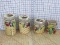 4 Porcelain fruit design kitchen counter cannisters, 