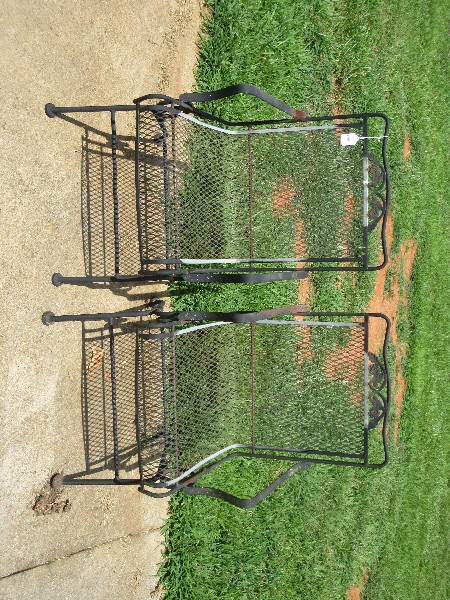 Pair Patio Wrought Iron Black Coil Spring Rocker | Proxibid