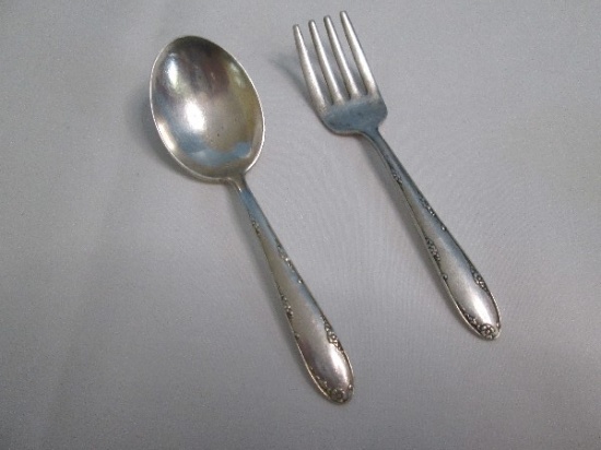 STERLING 2 pc. Towle Silver Madeira Pattern #1948 Sterling Flatware Classic Floral Foliage Design