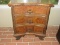 Mediterranean Stylized 3 Drawer Accent Cabinet Inward Curved Center
