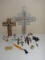 Religious ross Collection Wooden Western w/ Turquoise Accent 12 X 81/2