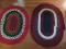 2 Braided Scatter Oval Rugs Classic Design Reds, Blues & White