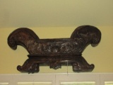 Antique Heavily Carved Foliage and Flower Scroll Design Grandiose Wall Decor Piece