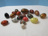 Amazing 17 Misc. Collector Decorative Eggs Pysanky Ukrainian Hand Painted, Cloisonne, Ceramic