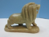 Carved Figural Soapstone Roaring Lion