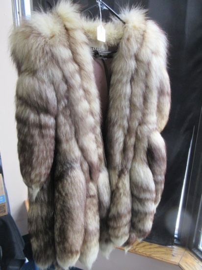 Montaldo's Fox Fur Stole Tails Shawl
