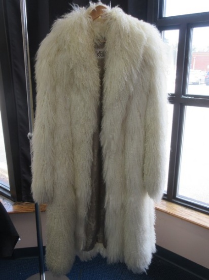 Keim Furs Chicago Illinois White Curly Tibetan Monolian Lamb Fur Full Length