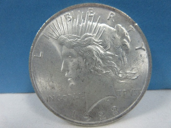 1923 Early Peace Silver Dollar Coin Philadelphia No Mint Mark Composition 90% Silver