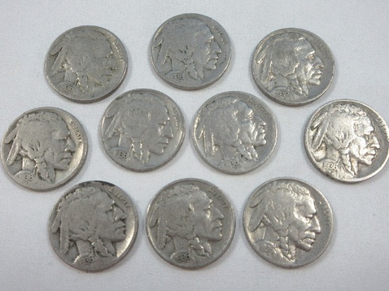 10-1936 Buffalo Nickel Indian Head Nickel Coins Line Type Philadelphia No Mint Mark
