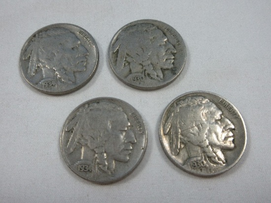 2-1934/2-1930 Buffalo Nickel Indian Head Nickel Coins Line Type Philadelphia No Mint Mark