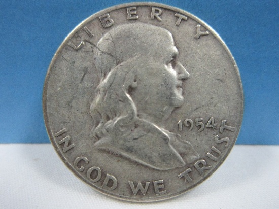 1954-D Franklin Half dollar Silver Liberty Bell Coin Denver Mint 90% Silver