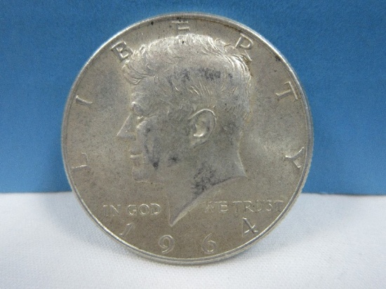 1964 Kennedy Silver Half Dollar Coin Philadelphia No Mint Mark 90% Silver