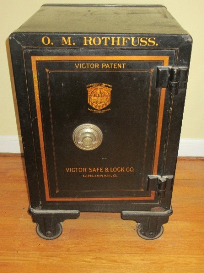 Antique Victor Safe & Lock Co. O.M. Rothfuss Heavy Safe w/Combination, Highest Award Grand Prize