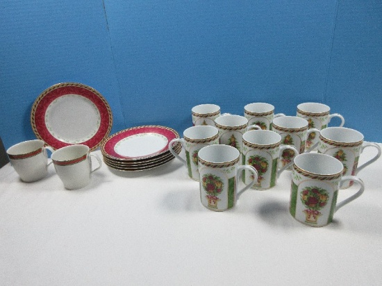 16 pcs. Royal Albert Fine China Old Country Roses Seasons of Color Red 10 Various Topiary?