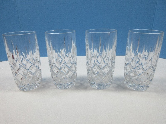 Set of 4 Gorham Crystal Lady Anne Signature Pattern Vertical and Cross Cuts Design 6"