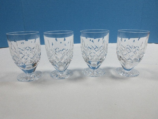 Set of 4 Waterford Crystal Lismore Pattern 4" Footed Juice Glasses