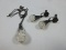 Vintage Jewelry Set Sterling Colossal Floating Opal Teardrop Pendant on Chain w/Earrings
