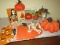 Fall/Halloween Decorations Ceramic Jack-O-Lantern Plush Pumpkin, Skeleton, LED Jack-O-