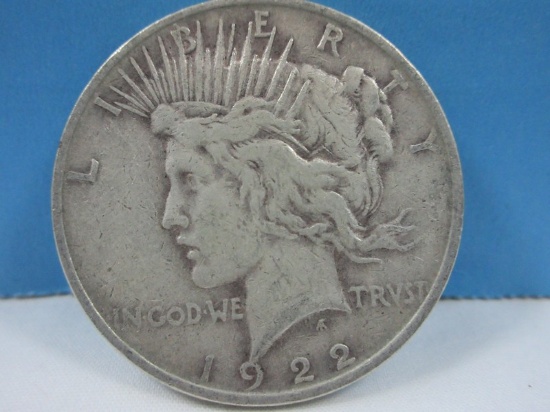 1922-Early Peace Silver Dollar Philadelphia No Mint Mark 90% Silver