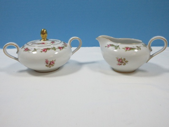 Escenbach Moss Rose Pattern Center Rose Garland Border Design Cream and Covered
