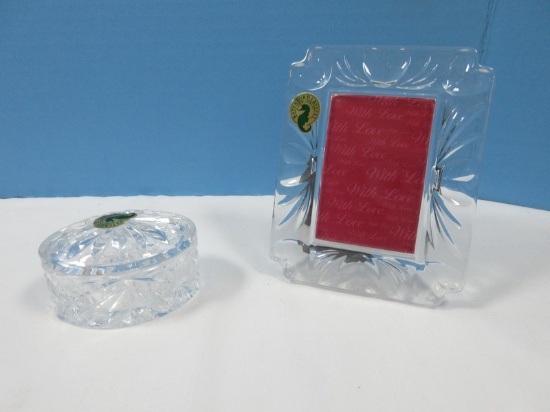 Waterford Crystal Enrollment Oval Box 2 pc. And "With Love" 2" x 3" Picture Frame