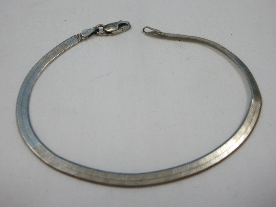 FGS VIOR Italy 925 Sterling Silver Herringbone Bracelet Lobster Clasp