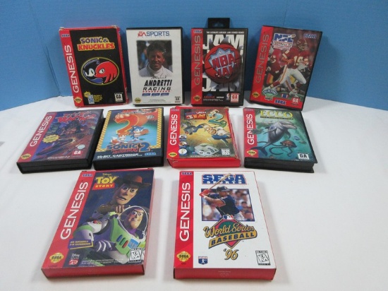 10 Sega Genesis Various Video Games Toy Story, Ecco, Sonic 2 Hedgehog etc.