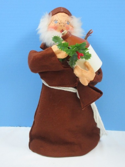 Collector Annalee Mobilitee Monk Friar w/Wine Jug 14 1/2" Plush Doll