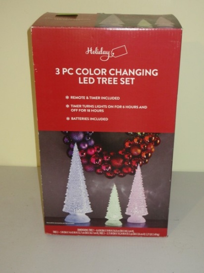 Holiday Collection 3 pc. Color Changing LED Tree Set in Box