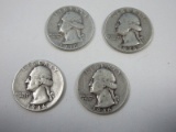 4-1946 Washington Silver Quarters Philadelphia No Mint Mark 90% Silver