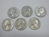 6-1964 Washington Silver Quarters Philadelphia No Mint Mark 90% Silver
