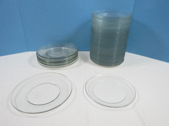 Lot Clear Glass Plates 8 Luncheon 8" Plates 40+ 7" Dessert Plates